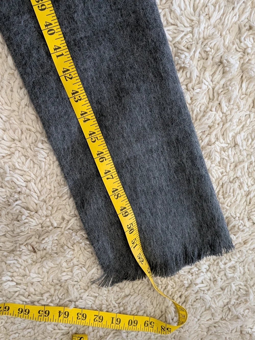 Classic Men's Gray Cashmere Italian Fringe Scarf